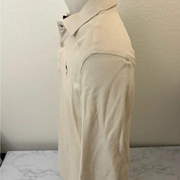 FUBU Cream Long Sleeve Polo Shirt​ - Picture 3 of 6
